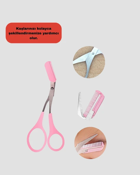 Taraklı Kaş Düzeltme Makası – Hassas Şekillendirme ve Kolay Kullanım - Resim 4