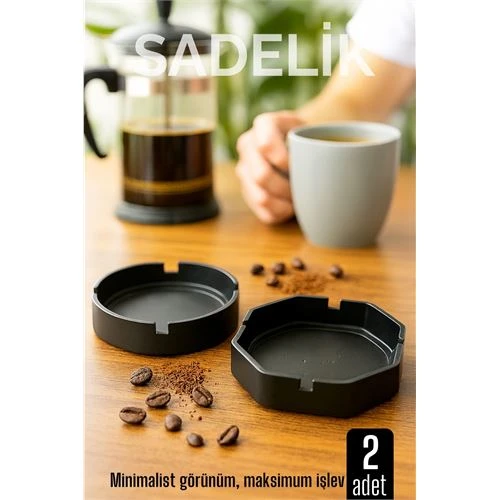 2 li Karbon Plastik Küllük Seti  - Masaüstü Küllük  Kaymaz, Hafif ve Şık Tasarım ürün görseli