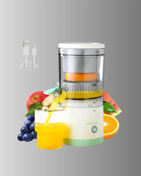 Taşınabilir Şarjlı Katı Meyve Sıkacağı – 45W Güç, 18000 RPM Hız, 400 mL Kapasite - Resim 2