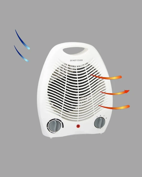 Mini Elektrikli Isıtıcı 2000W – Termostatlı Fanlı Isıtma, Taşınabilir Tasarım - Resim 5