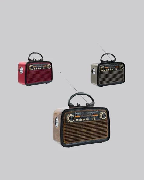 LED’li Nostaljik Bluetooth Hoparlör – Vintage Tasarım, Ahşap Doku - Resim 5