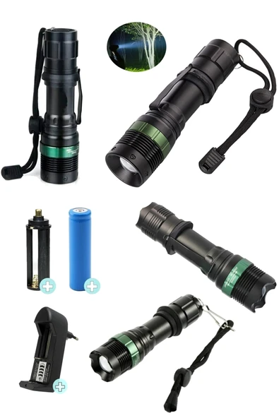 Ultra Güçlü 3 Modlu Metal Şarjlı El Feneri Cree T6 800 Metre + Şarjlı Pil (5314) - 3