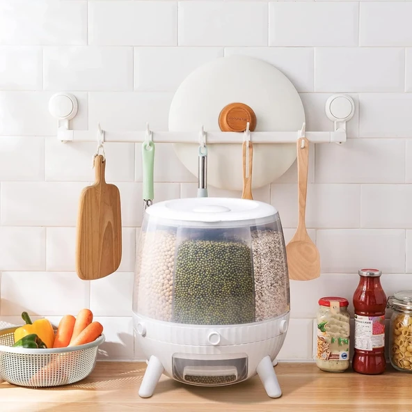 6 Bölmeli 360 Derece Dönebilen 6 Lt Bakliyat Organizeri (5314)