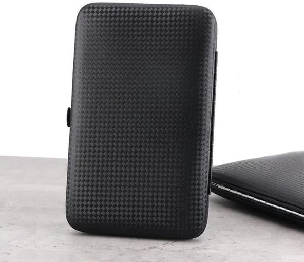 18 Parça Manikür Pedikür Set Kutusu Çelik Deri Çantalı Bakım Seti (5314) - 3