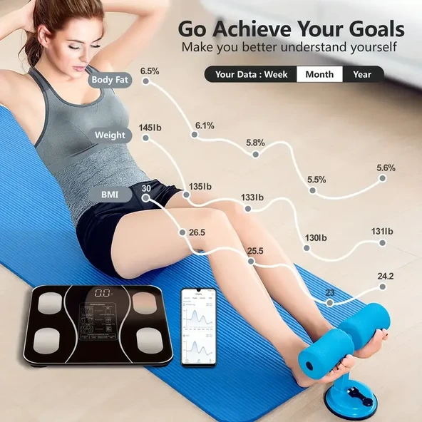 Siyah Akıllı Dijital Baskül FS-550 (5314) - 4