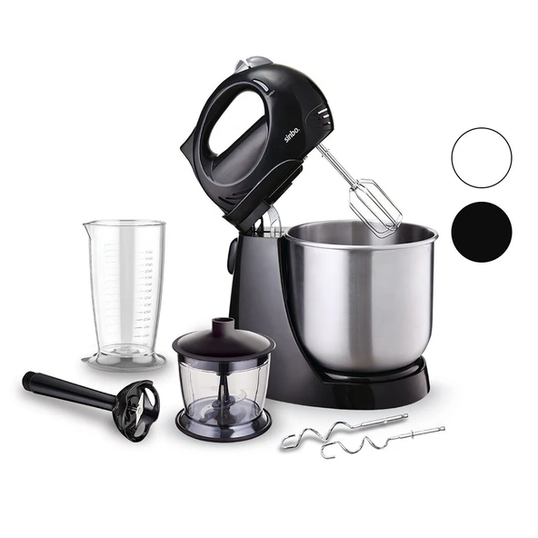 INOX TASLI MİKSER - BLENDER SETİ 5 KADEME HIZ+TURBO HAMUR YOĞURMA+ KASE 300W600ML HAZNE700ML ÖLÇÜ KABI SMX-2731 (5314)