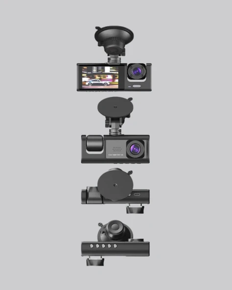 Full HD Üç Kameralı Araç Kamerası 170° Geniş Açılı ve Park Destekli - Resim 2