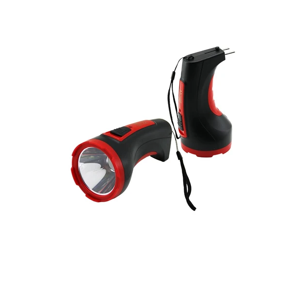 3W TEK LED BOMBELİ GÖVDE FİŞ ŞARJLI EL FENERİ UZUN MESAFELİ (5314)