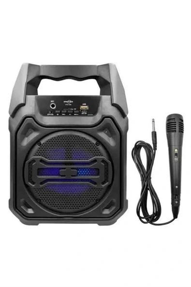 Karaoke Mikrofonlu Fm Radyolu Bluetooth Hoparlör Yüksek Ses Kaliteli - Resim 5