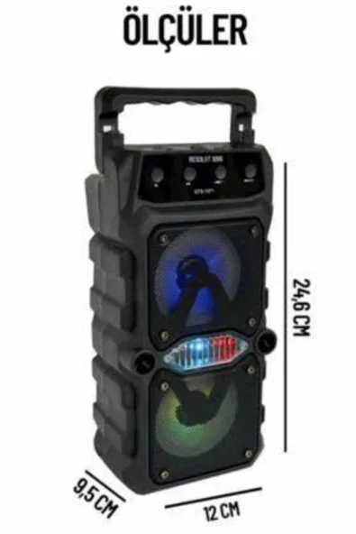 Büyük Boy Bluetooth Hoparlör Çoklu Bağlantı Çift Çıkışlı Taşınabilir Kesintisiz - Resim 3