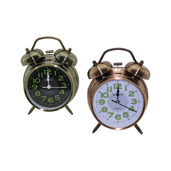 BÜYÜK MASA ÇALAR SAAT BÜYÜK FOSFORLU RAKAMLAR ÇAP: 10CM (5314)