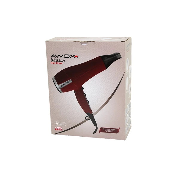 AWOX WATSON KIRMIZI SAÇ KURUTMA - FÖN MAKİNESİ SOĞUK ÜFLEME 2 KADEME FAN - 3 KADEME SICAKLIK 2400W (5314)