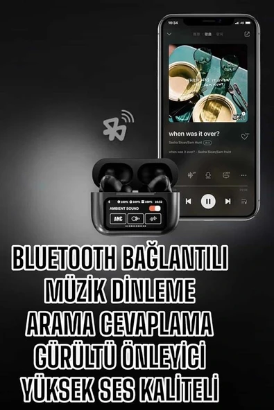 Yeni Nesil Bluetooth Kulaklık Ekranlı Yüksek Ses Kaliteli Uzun Şarj Süreli ürün görseli
