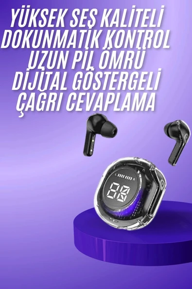 Yeni Nesil Bluetooth Kulaklık Dijital Göstergeli Gaming Dokunmatik 5.3 Kablosuz - Resim 2