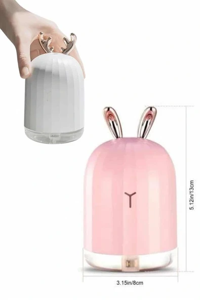 Aromaterapi Hava Nemlendirici Dekoratif USB Şarjlı Tavşan Nemlendirici - 5