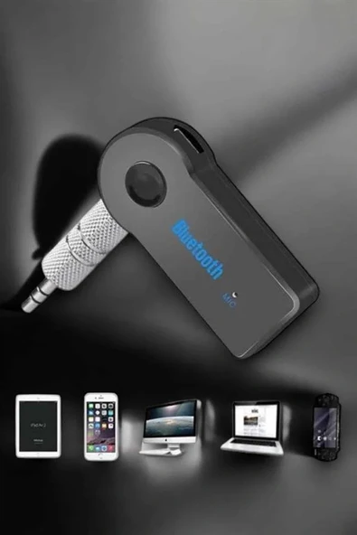 Kablosuz Bluetooth Aux Araç Kiti Siyah Hafıza Kartlı - Resim 5