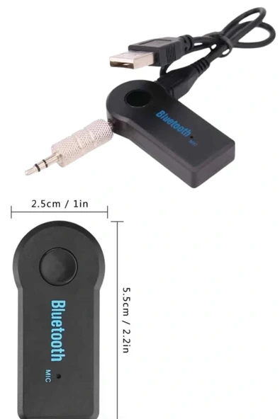 Bluetooth Araç Kiti Aux Çıkışlı  Telefon Müzik Alıcı Tüm Cihazlara Uyumlu - Resim 4