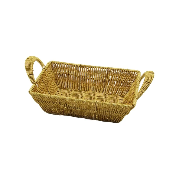DİKDÖRTGEN PLASTİK HASIR EKMEK - ÇOK AMAÇLI SEPET KULPLU - METAL İSKELET TABAN:13.5X20- AĞIZ:19X26.5CM D:7.5CM (5314)