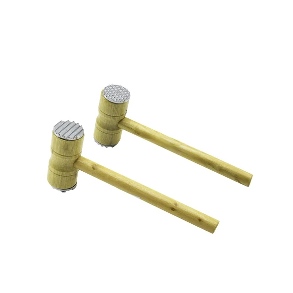 METAL ÇİFT BAŞLI AHŞAP SAPLI TOKMAK - ET DÖVECEK TOKMAK= 4.3 X 10CM SAPLI=25.5CM (5314)