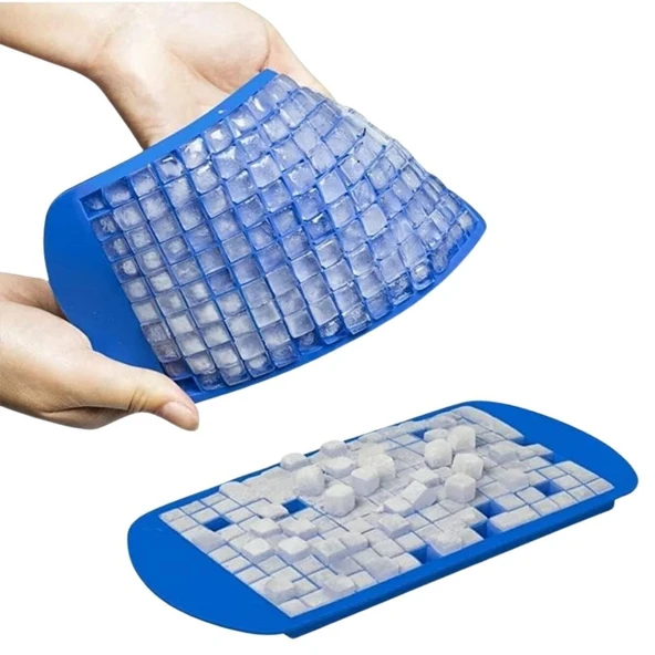 160'lı Mini Küp Şekilli Silikon Buzluk, Sunum Buzluk (5314) - 2