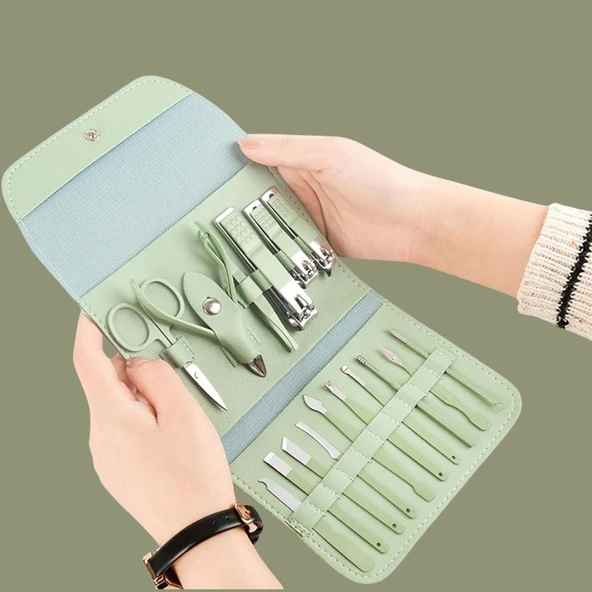 Kendiliğininden Çantalı Seyahat Tipi 16 Parça Manikür Pedikür Seti (5314) - 3