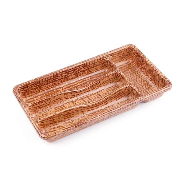 AHŞAP RENK - 4 BÖLMELİ ÇEKMECE İÇİ KAŞIKLIK 36X20CM (5314)