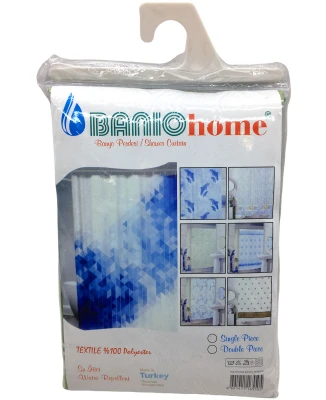 POLYESTER ÇİFT KANAT SU İTİCİ BANYO PERDESİ 90X200CM (5314)