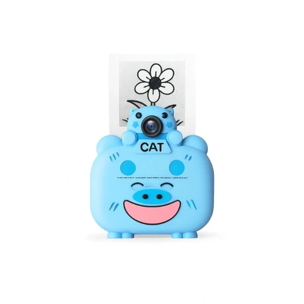 Kameralı Fotoğraf Yazıcısı Mavi Renk - Resim 2