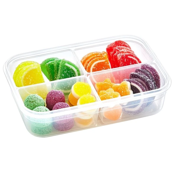 4 Bölmeli Sızdırmaz Contalı Kilitli Kapaklı 1 Litre Erzak Saklama Kabı -LC520 (5314) - 2