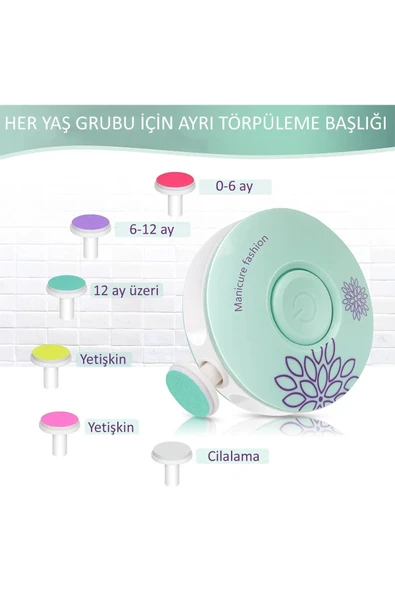 6 Başlıklı Pilli Tırnak Törpüsü ( Bebekler Kullanılabilir ) (5314) - 5