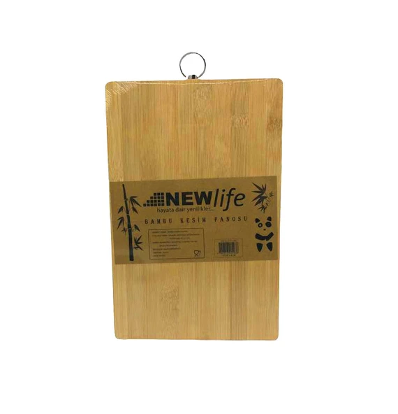 AHŞAP KOYU BAMBU KESİM PANOSU METAL KULPLU 18X28CM (5314)