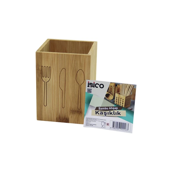 KÜÇÜK KARE=9X9CM AHŞAP BAMBU KAŞIKLIK ORGANİZER (5314)