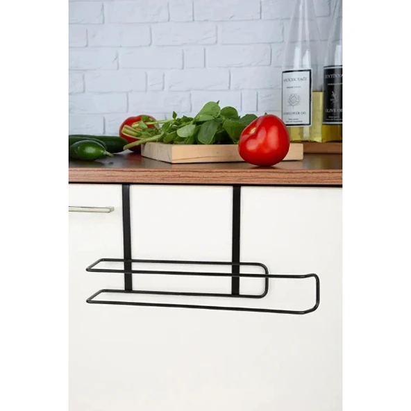 Siyah Dolap İçi Kağıt Havluluk Askı - Resim 3