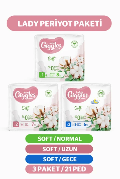 Giggles Lady Soft Hijyenik Ped Mix Paketi 21 Adet ürün görseli 1