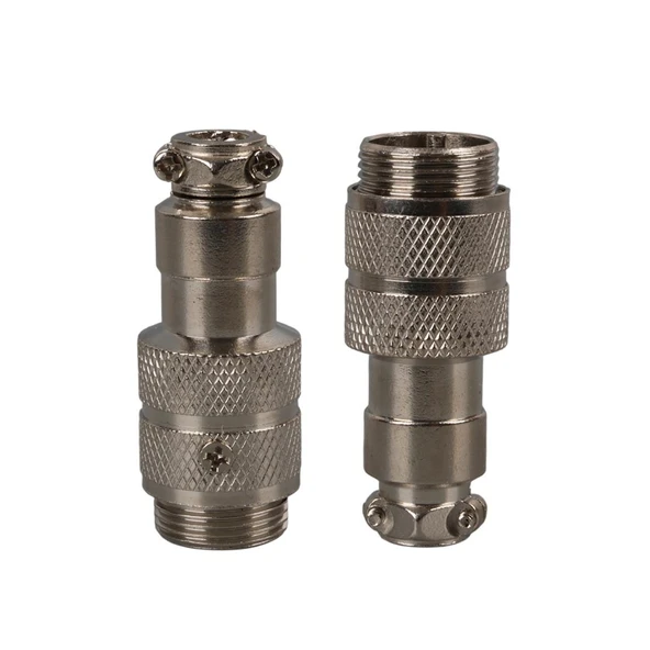 Ayt Mayk GX16-2 Pinli Metal Erkek Konnektör Jack Soket M16 16mm Çap Vida Dişli - 2