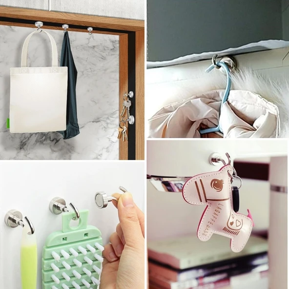 Güçlü Manyetik Mutfak,Banyolar İçin Çok Amaçlı 2'li Magnet Askı (5314) - 5