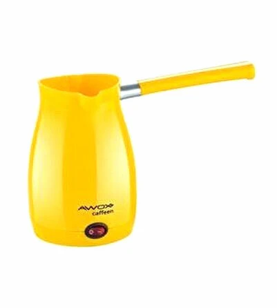 AWOX CAFFEEN SARI ELEKTRİKLİ CEZVE TÜRK KAHVESİ MAKİNESİ PLASTİK ÇİFT AĞIZ 0.4LT - 5 FİNCAN 1000W (5314)