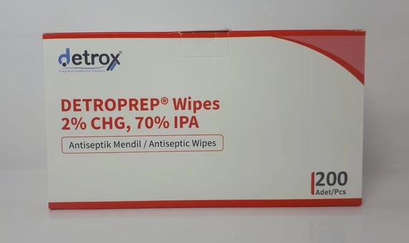DETROPREP WİPES 2%CHG, 70% IPA ANTİSEPTİK MENDİL 200 ADET