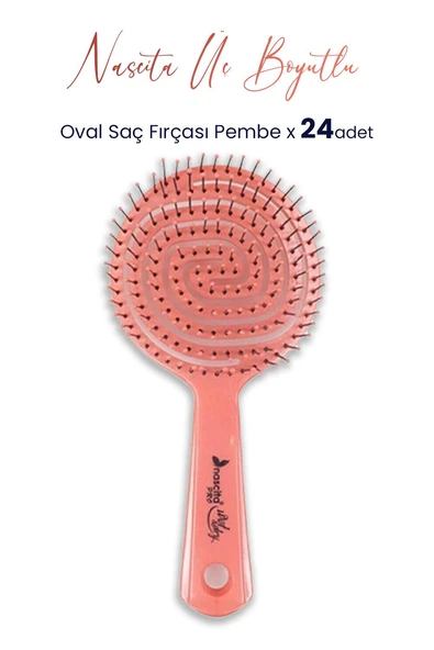 Nascita Üç Boyutlu Oval Saç Fırçası Pembe x 24 Adet ürün görseli