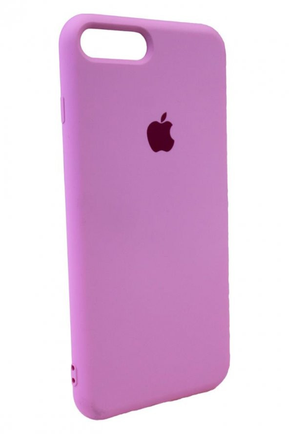 Apple iPhone 7 Plus - 8 Plus - Logolu Lansman, İçi Kadife Silikon PEMBE - 2