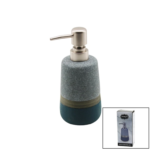 OKYANUS MAVİ - GRİ - KAHVE - MAT DESEN SERAMİK SIVI SABUNLUK (5314)