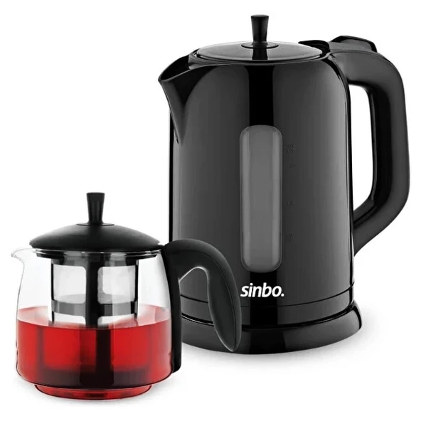 ELEKTRİKLİ CAM DEMLİKLİ PLASTİK ÇAYCI SETİ 1600W 1.7LT - 0.7LT STM-5840 (5314)