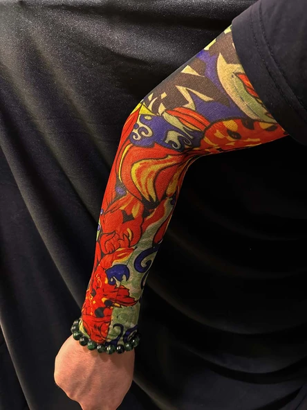 Çorap Dövme Giyilebilir Kol Bacak Dövmesi Likralı 2 Adet Model 4 (5314) - 2