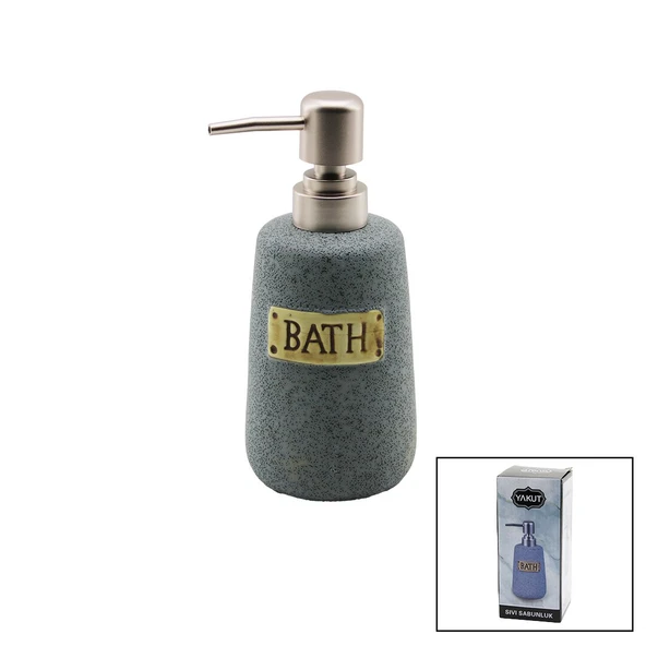 YUVARLAK GRİ - MAT DESEN SERAMİK SIVI SABUNLUK (5314)