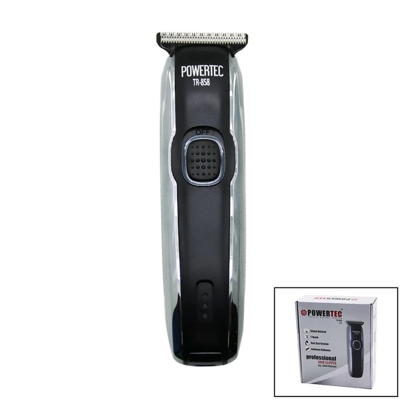 SAÇ SAKAL ENSE ÇİZİM TRAŞ MAKİNESİ HIZLI USB ŞARJLI - ŞARJ GÖSTERGELİ - T BIÇAK - KROM KAPLAMA GÖVDE TR-858C (5314)