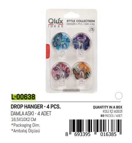 4 PARÇA DAMLA KÜÇÜK YAPIŞKAN ASKI (5314)