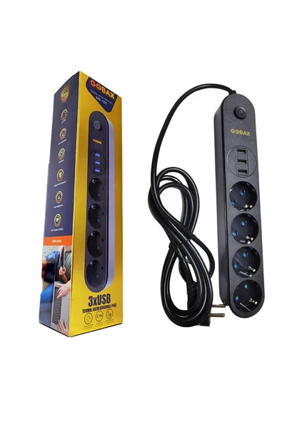 Termal Akım Korumalı Grup Priz Ve 3’lü Usb Şarj Aleti (5314) - 2