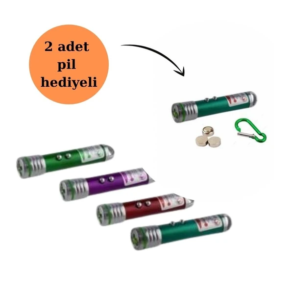 3 Fonksiyonlu Kırmızı Beyaz Işıklı Led Lazer Kedi Köpek Oyuncak Anahtarlık (5314) - Resim 4