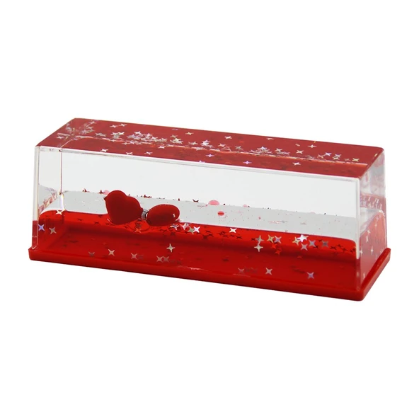 KIRMIZI SU - KALP - YILDIZ DİKDÖRTGEN MİKA YÜZEN BATMAYAN KALP DEKORATİF BİBLO AKVARYUM 15X5.2X5.3CM (5314) - 2