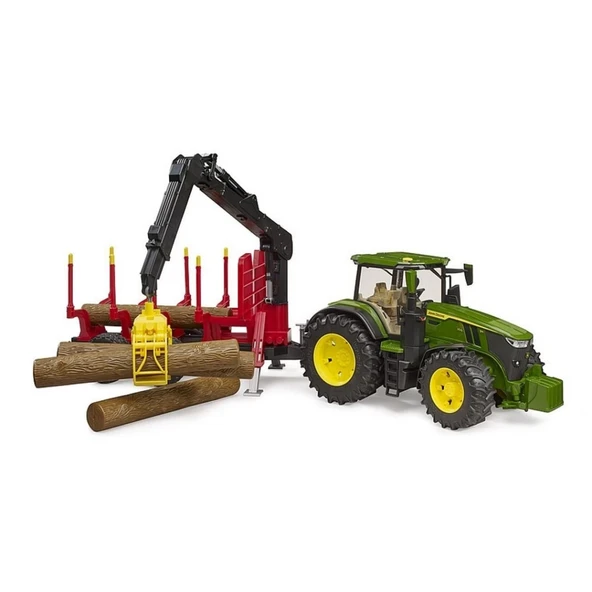 Bruder John Deere 7R 350 Traktör& Kütük Taşıyan Römork BR03154 - Resim 2
